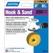NORTON CO 5" Hook & Sand 8-Hole Sanding Disc, P220-Grit, PK 25 49218